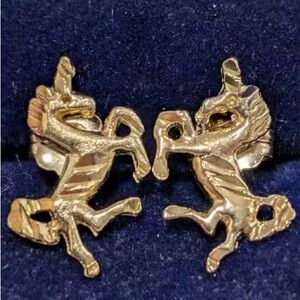 10k Gold Unicorn Stud Earrings
